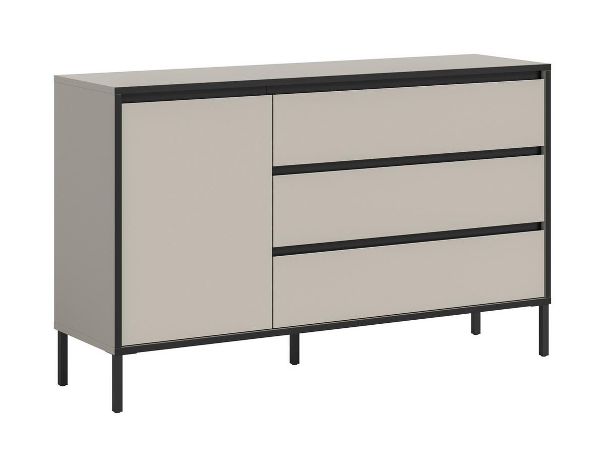 SIDEBOARD TRON - Kaschmir/Schwarz, Design, Holzwerkstoff/Metall (136/83/38cm) - Livetastic