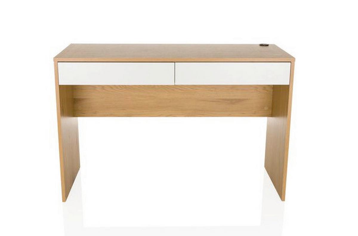 Pisalna Miza Berga, Bela, Barva Hrasta - barve hrasta/bela, Moderno, leseni material (120/50/78cm) - MID.YOU