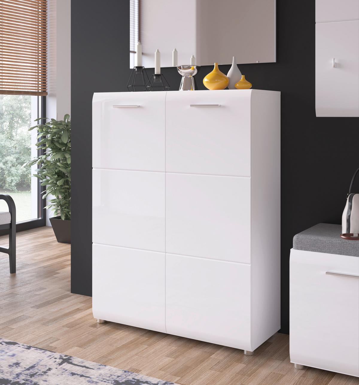 Ormarić Za Cipele Merano - crna, Moderno, drvni materijal/plastika (89,9/120/36cm) - Modern Living