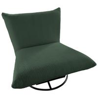 Relaxsessel Cremona Dunkelgrün - Dunkelgrün/Schwarz, Design, Textil/Metall (100/78/96cm) - Livetastic