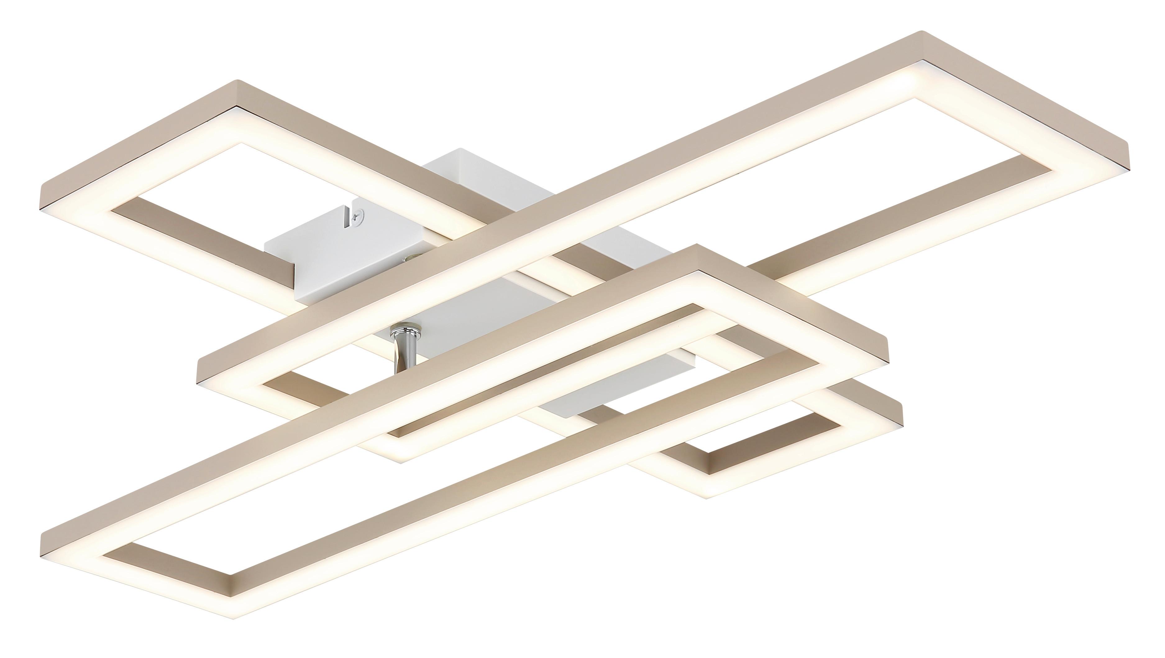Led Stropna Svjetiljka Wilton - bijela/boje pijeska, Design, plastika (55/40/7,5cm) - Globo