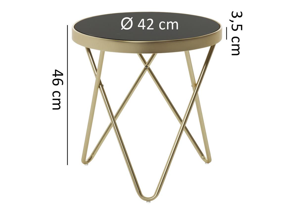 Mizica Dana - zlate barve/črna, Design, kovina/steklo (42/46cm) - MID.YOU
