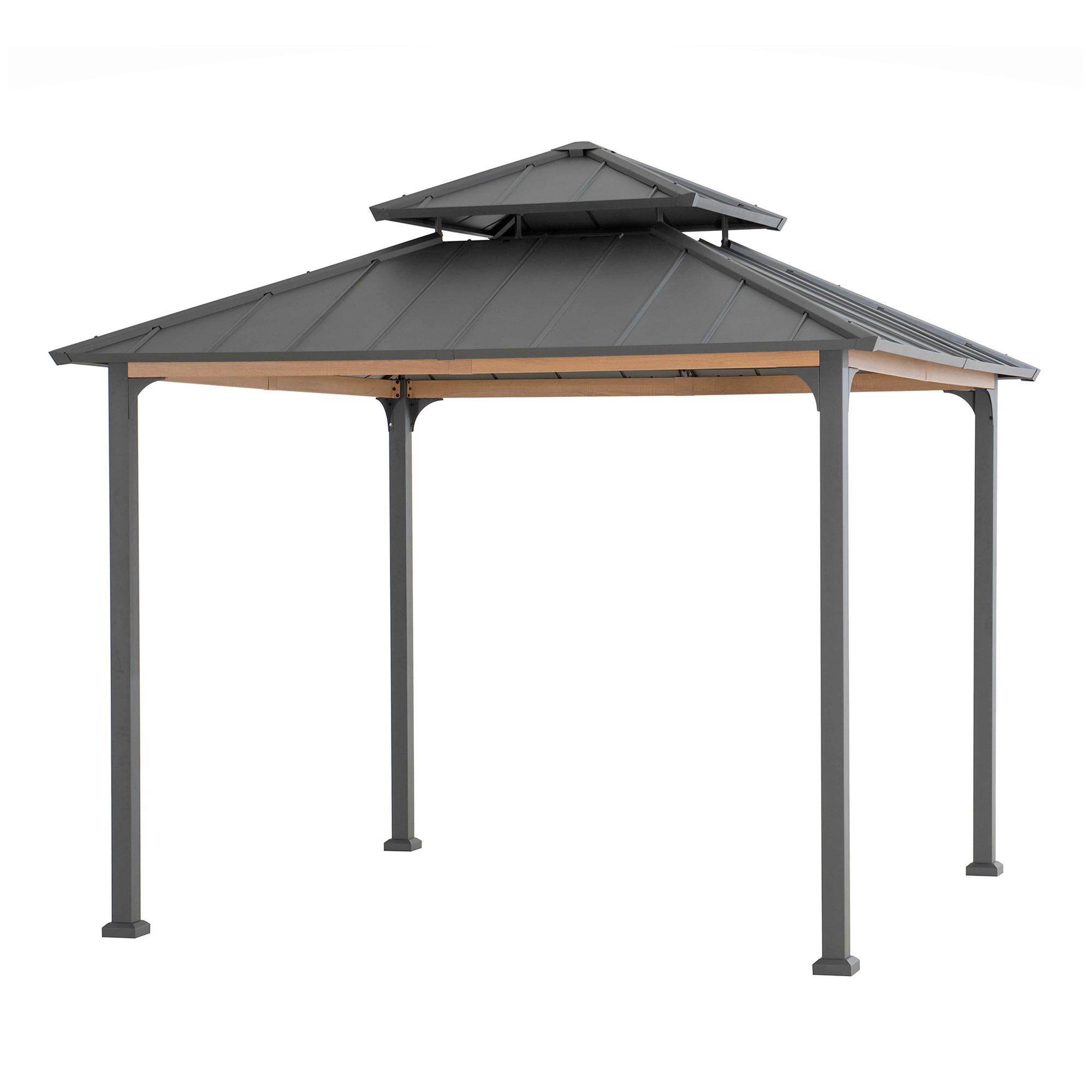 Pavillon Gazebo Pasu Anthrazit - Anthrazit, Basics, Metall (300/295/300cm) - Modante