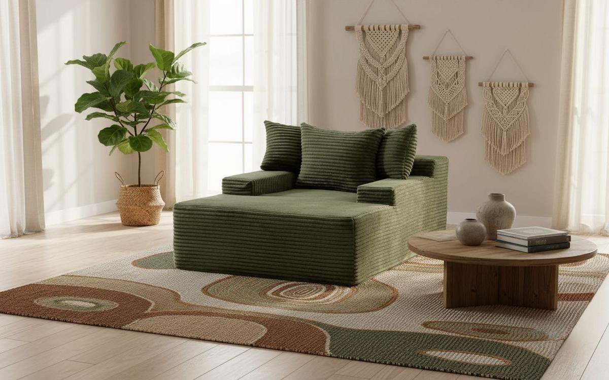 Fotelj Lunaris, Zelena - zelena, Design, tekstil (125/63/170cm) - P & B