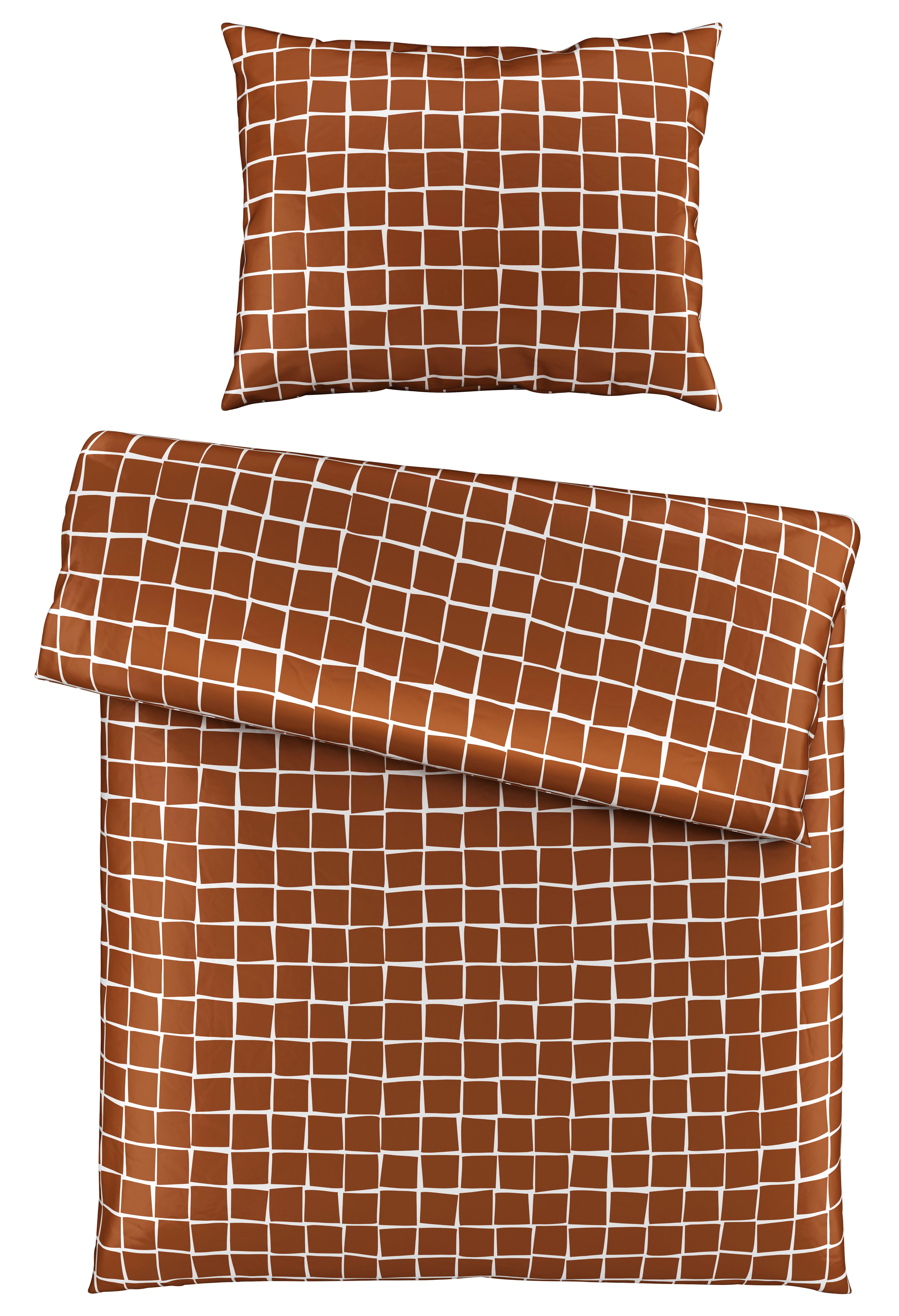 Bettwäsche Square in Braun/Weiß ca. 140x200cm - Braun/Weiß, KONVENTIONELL, Textil (140/200cm) - Modern Living