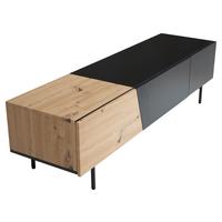 Nizka Omarica Wl6.815 - črna/barve hrasta, Design, kovina/leseni material (150/40/40cm) - Livetastic