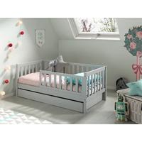 Kinder-/Juniorbett 70x140 cm, grau - Kieferfarben/Grau, MODERN, Holz (70/140cm) - MID.YOU