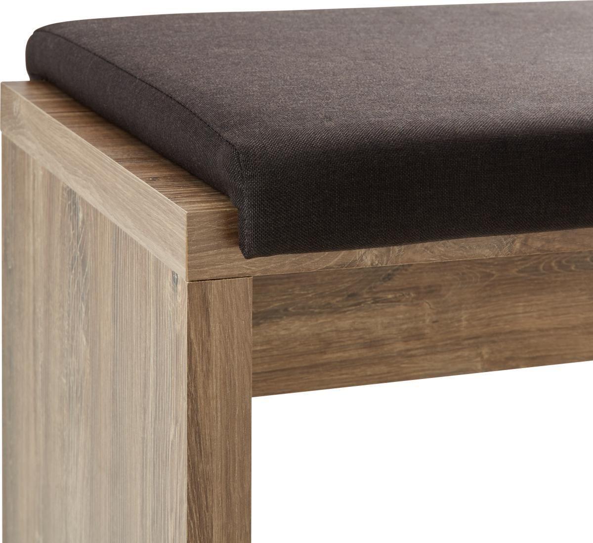 Sitzbank in Akaziefarben inkl. Kissen - Akaziefarben, Modern, Holzwerkstoff (126/46/35cm) - Premium Living