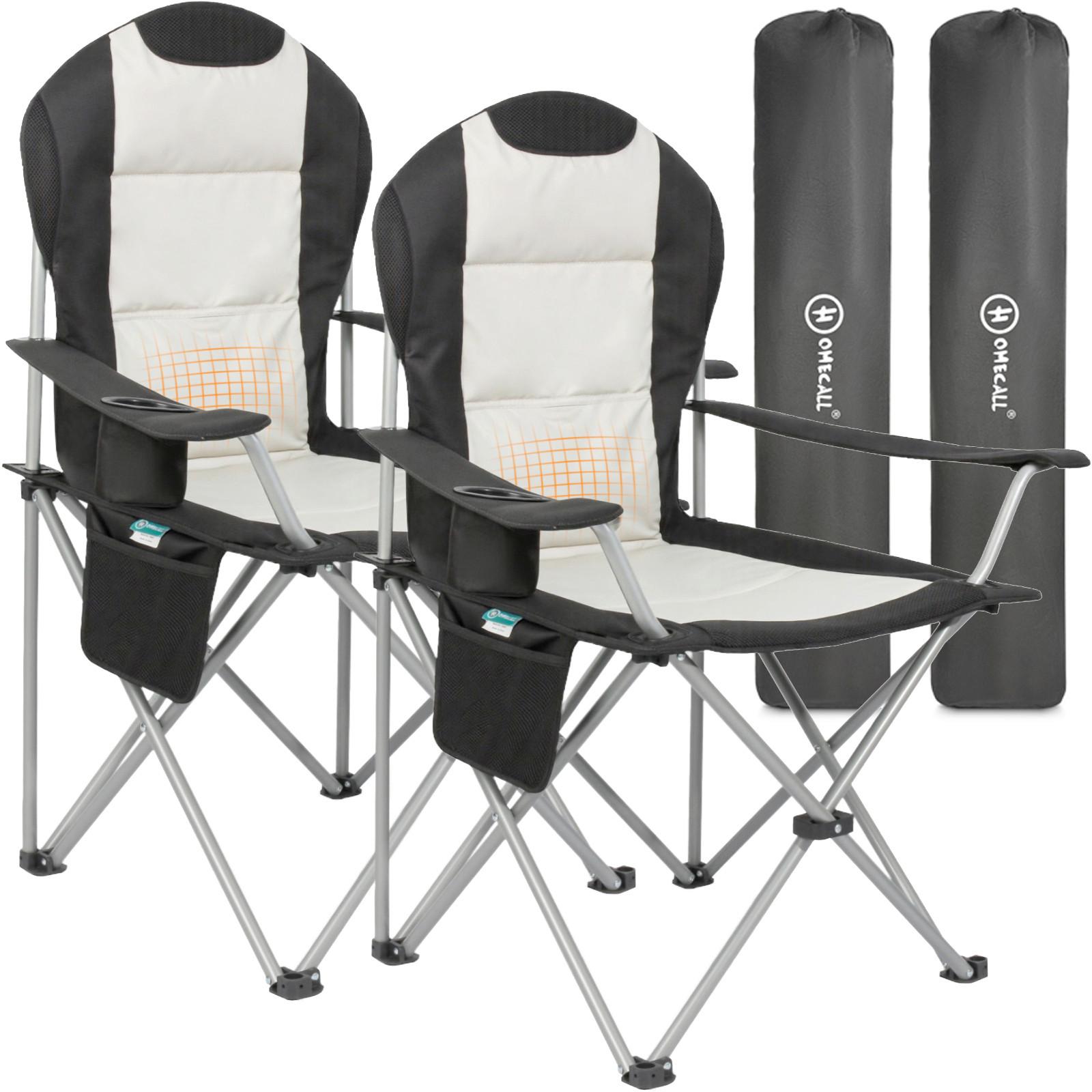 Camping-Klappstuhl Schwarz/Weiß, 2-teilig - Silberfarben/Schwarz, Basics, Textil/Metall (55/108/55cm) - Modante