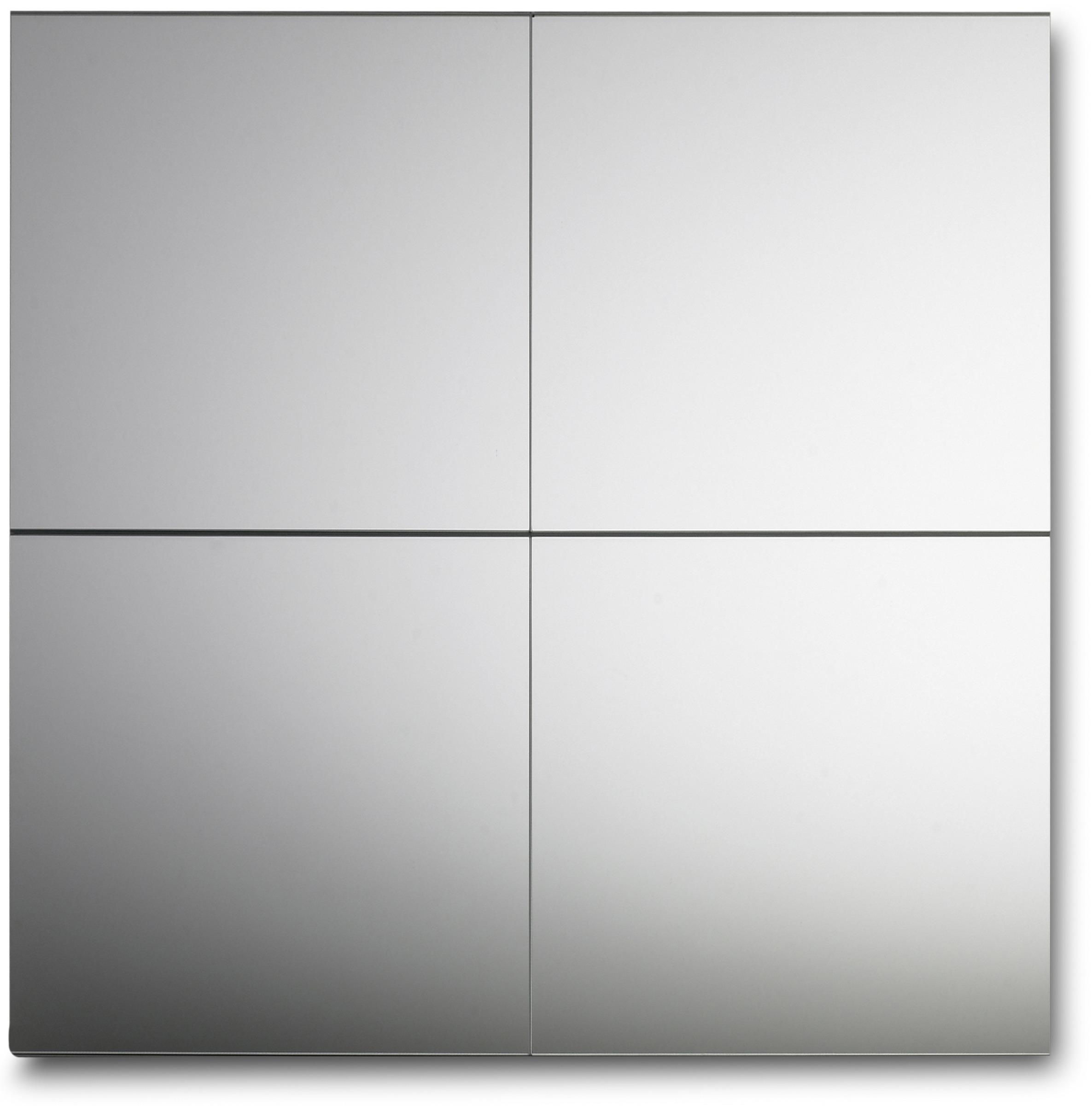 Tükörcsempe Szett 4db-os Quattro - Ezüst, konvencionális, Üveg (30/30cm)