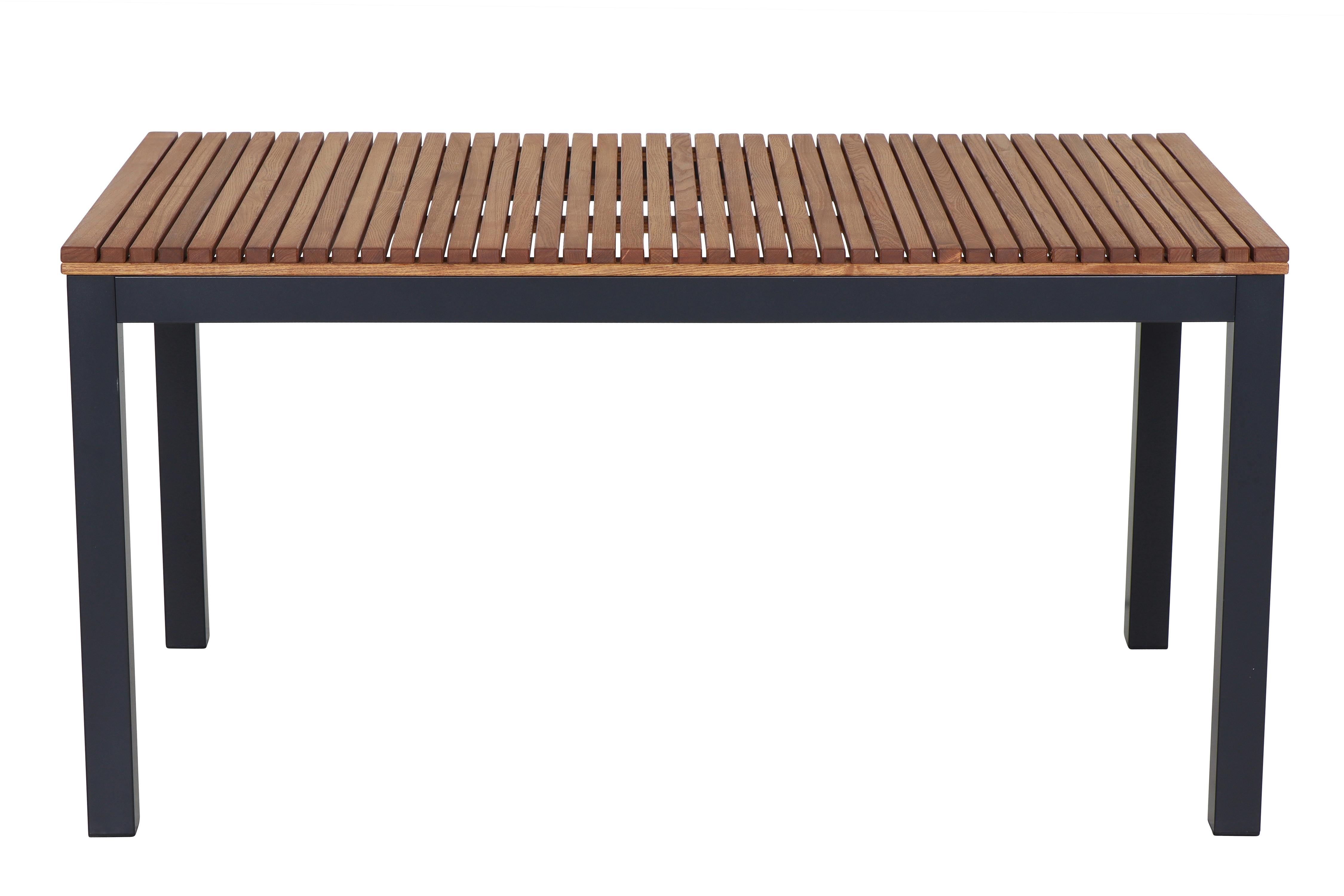 GARTENTISCH N86395 - Anthrazit/Robinienfarben, KONVENTIONELL, Holz/Metall (160/90/76cm) - Siena Garden