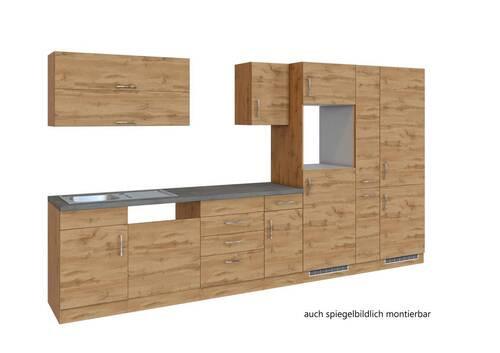 Küchenblock Sorrento ohne Geräte ca. 360 cm Eichefarben - Eichefarben/Anthrazit, MODERN, Holzwerkstoff (360/200/60cm) - Held