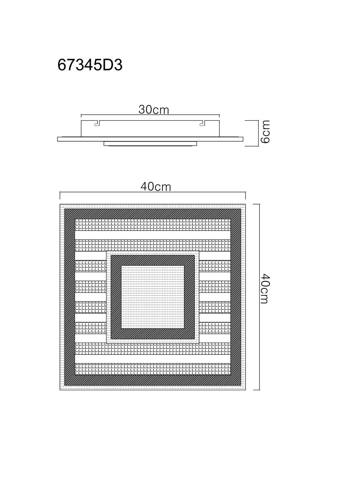 LED-DECKENLEUCHTE 67345D3 WOODY - Weiss/Dunkelbraun, Natur, Holzwerkstoff/Kunststoff (40/40/6cm) - Globo
