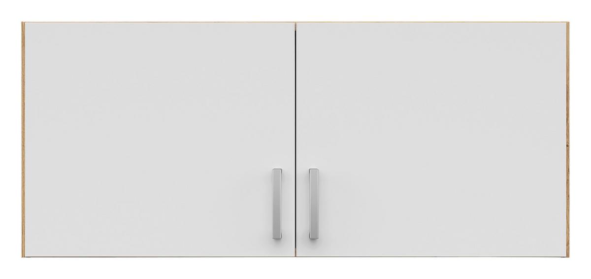 Nastavek Za Omaro Brando, Bela, Hrast, Š. 91 Cm - srebrne barve/hrast artisan, Konvencionalno, umetna masa/leseni material (91/39/54cm)