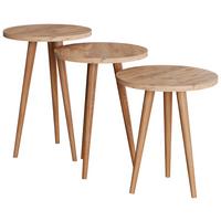 BEISTELLTISCHSET BARILO - Honigeiche, Design, Holzwerkstoff (34/34/42-47-52cm) - MID.YOU