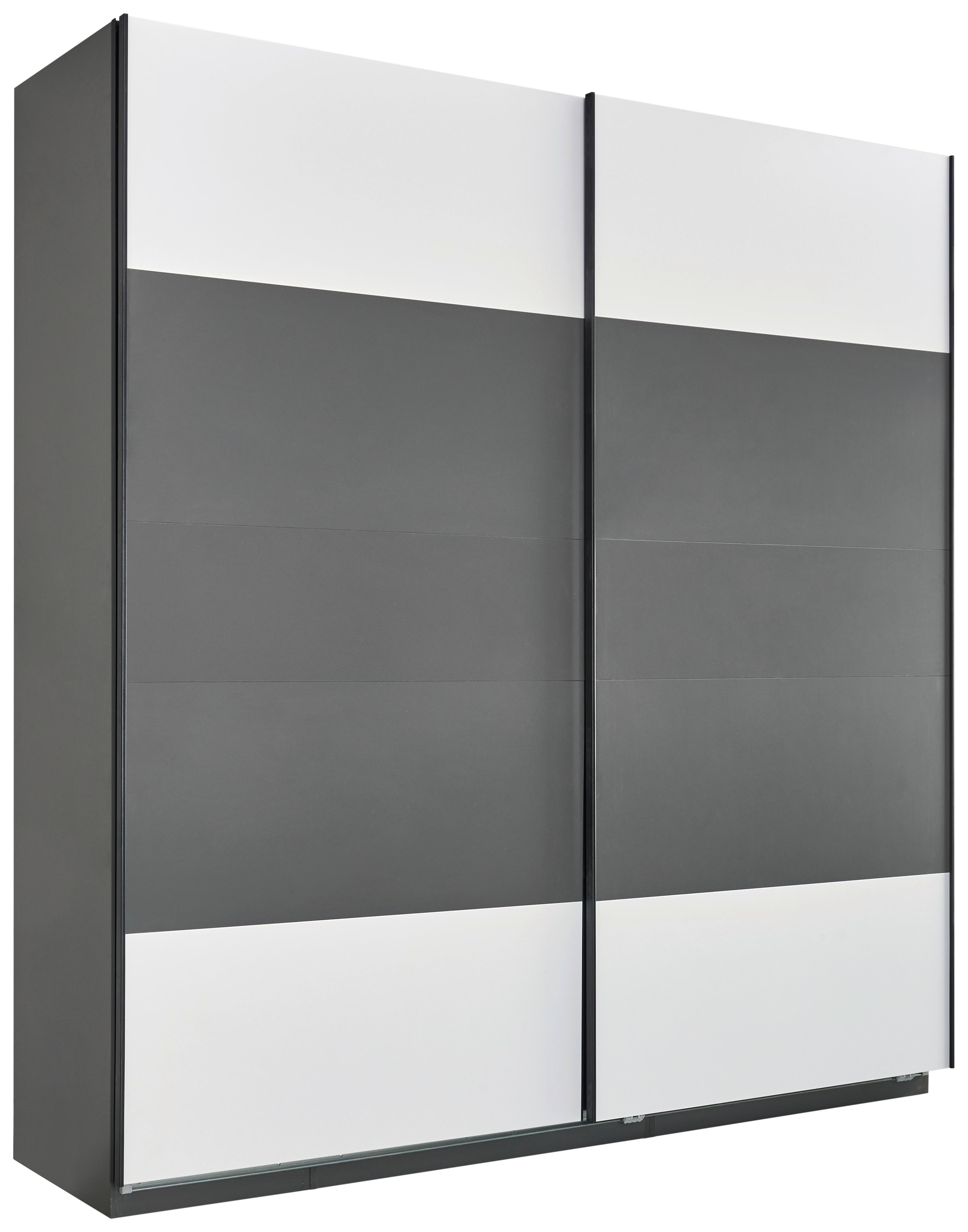Ormar S Kliznim Vratima Unit - bijela/antracit, Konvencionalno, drvni materijal/metal (227,8/242,2/61cm) - Based