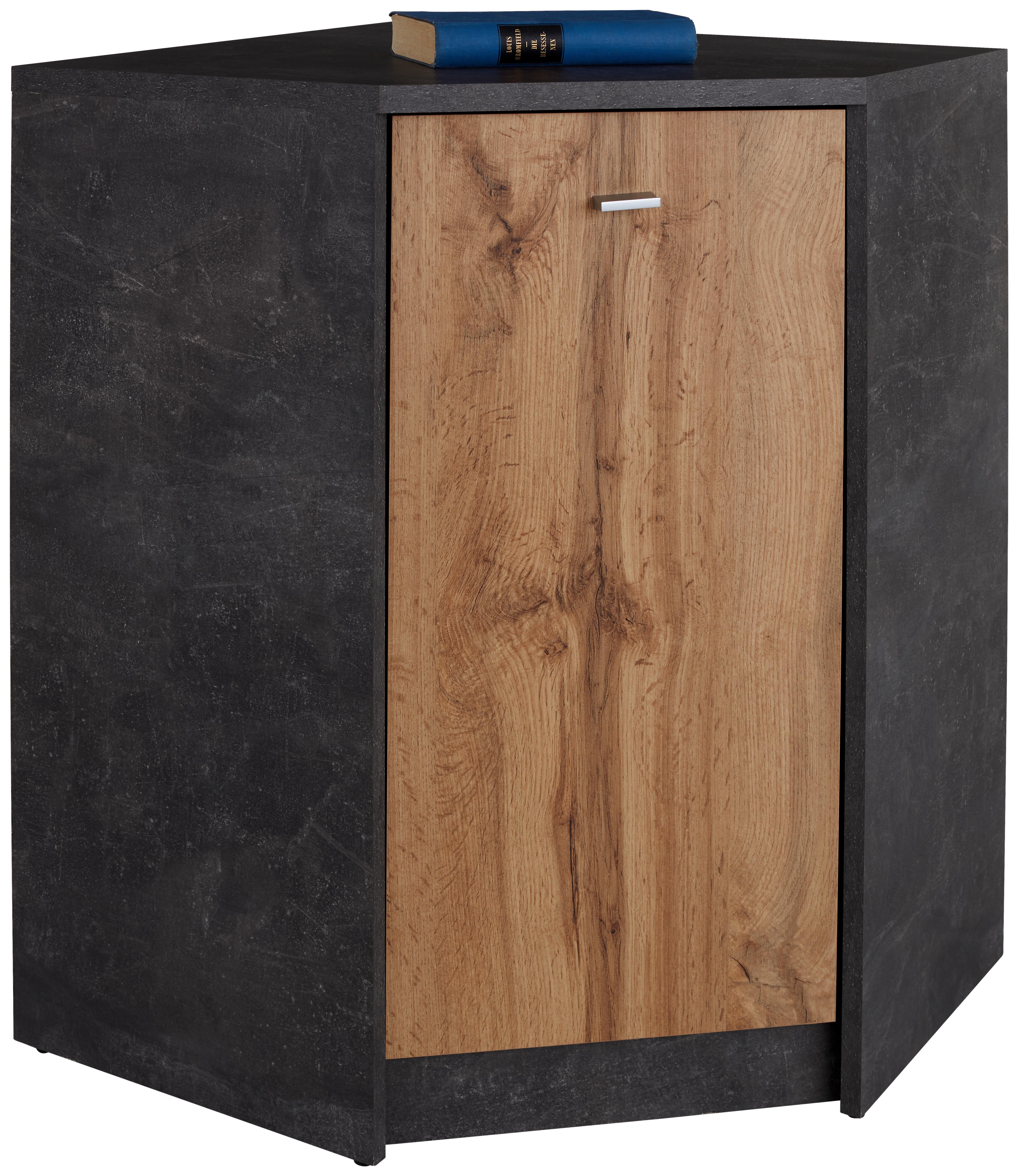 Komoda 4-You Yuk10 - siva/barve hrasta, Moderno, leseni material (60,9/85,4/60,9cm) - Mömax