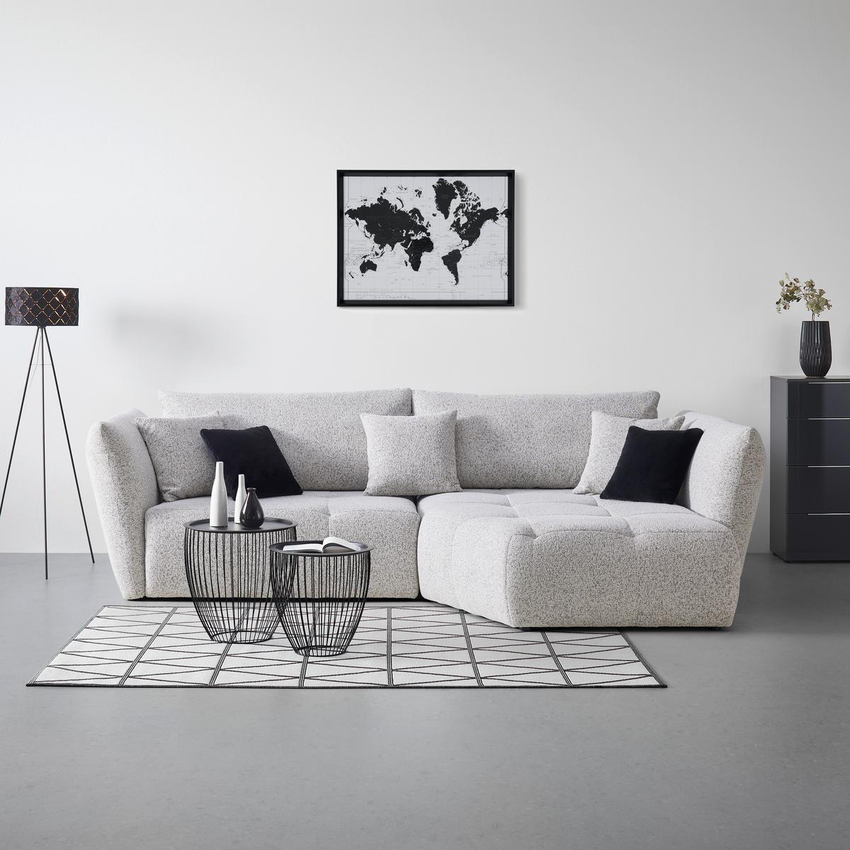 Coltar BONNY - bej/negru, Modern, lemn/textil (300/193cm) - Premium Living