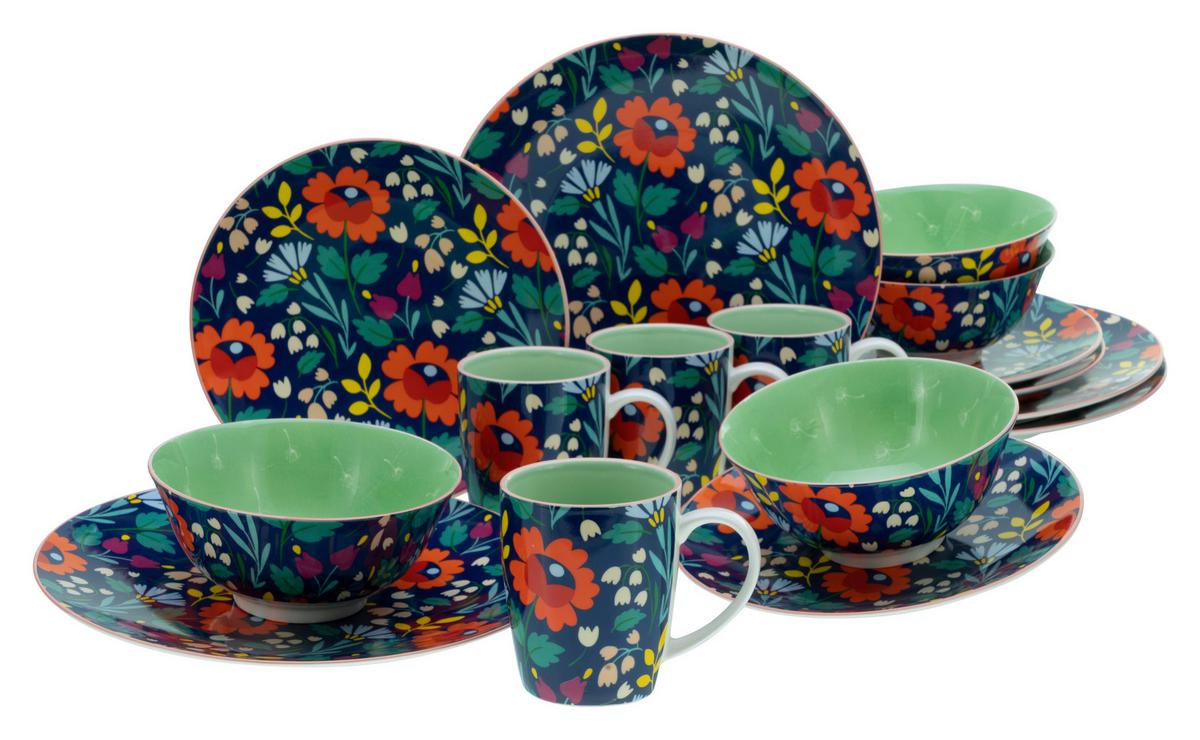 Kombinirani Servis Folklore, 16-Delni - večbarvno, Trend, keramika (35/32/36null) - Creatable