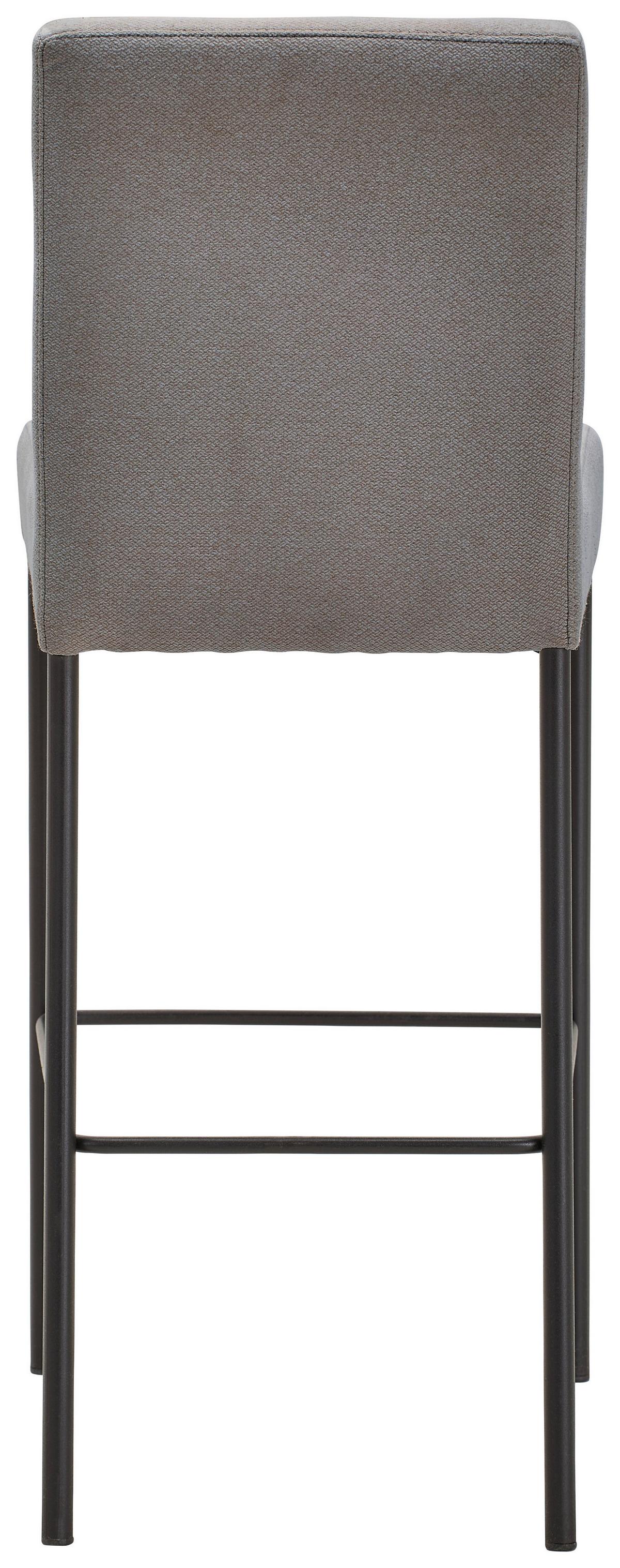 STOŁEK BAROWY NANDIA - jasnoszary/czarny, Design, metal/tkanina (42/102/50cm) - home24