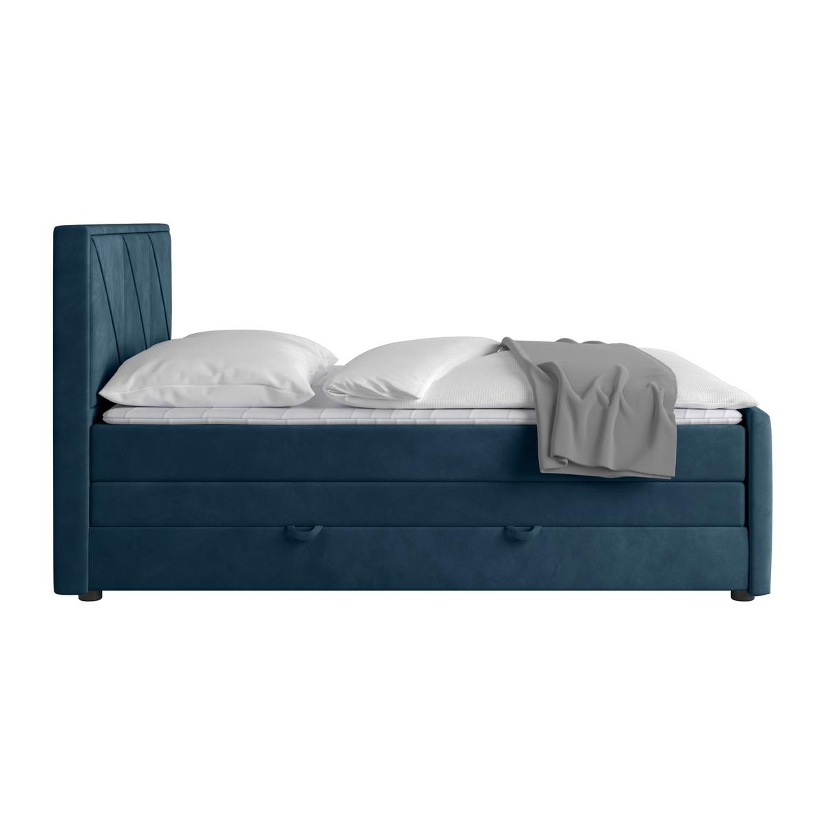 Boxspringbett Bologna ca. 180x200 cm Blau - Blau, MODERN, Holz/Kunststoff (180/200cm) - MID.YOU