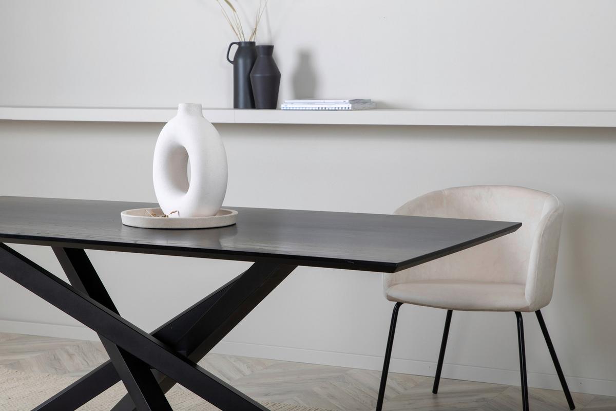 ESSTISCH PIAZZA - Schwarz, Design, Holzwerkstoff/Metall (180/90/76cm) - Livetastic