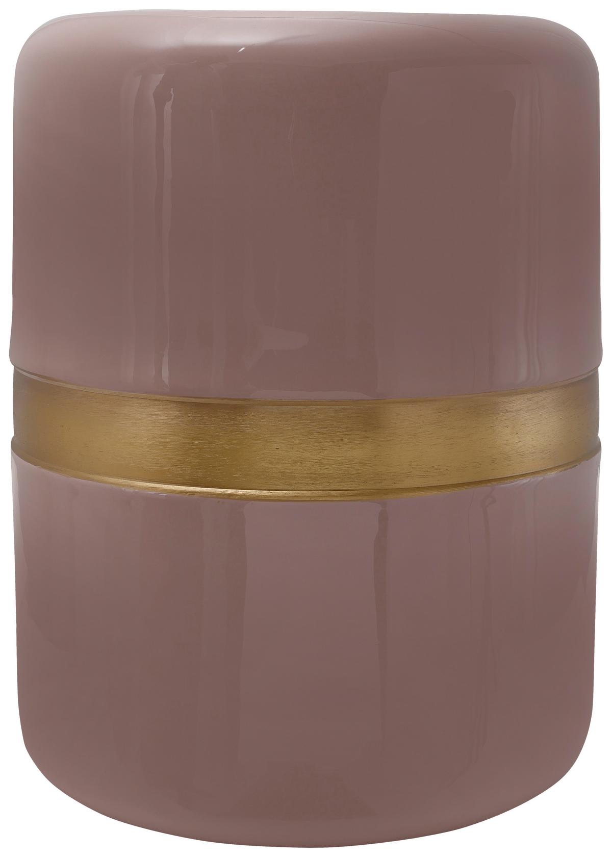 BEISTELLTISCH ART DECO 475 ALTROSA - Goldfarben/Altrosa, Design, Metall (36/47cm) - Kayoom