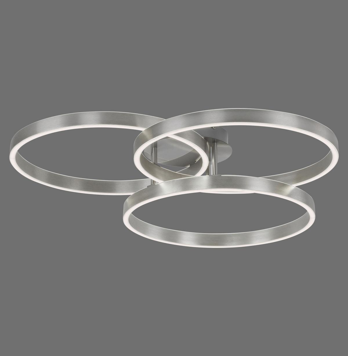 LAMPA SUFITOWA LED 6233-55 PAAN - kolor stalowy, Design, tworzywo sztuczne/metal (75/71,1/15,1cm) - Paul Neuhaus