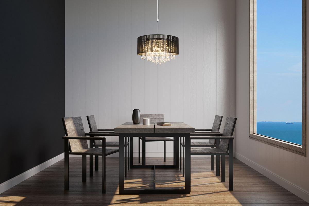 Svjetiljka Viseća 15095h Bagana - crna, Lifestyle, staklo/metal (50/75-120cm) - Globo