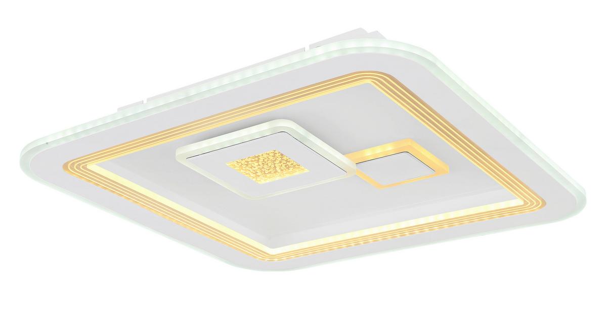 Stropna Led-svetilka Valeria, S Sijalko - bela/opal, Design, kovina/umetna masa (46,6/46,6/7,4cm) - Globo