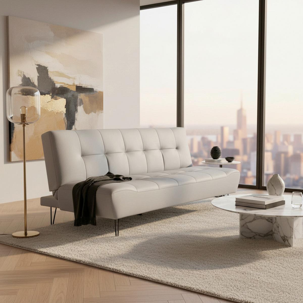 Kanapéágy Geli - világosszürke, Modern, textil/fa (192/88/97cm) - Bessagi Home