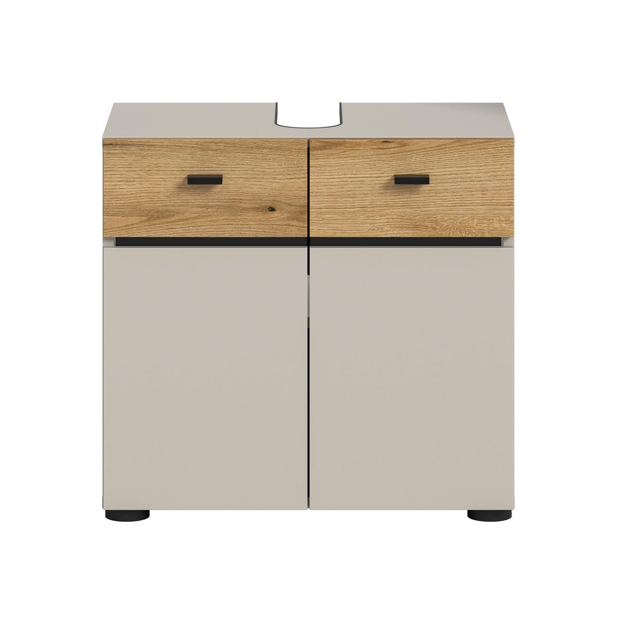 Waschbeckenunterschrank Aqua Eichefarben/Kaschmir - Kaschmir/Eichefarben, Trend, Holzwerkstoff/Kunststoff (60/56/35cm) - MID.YOU