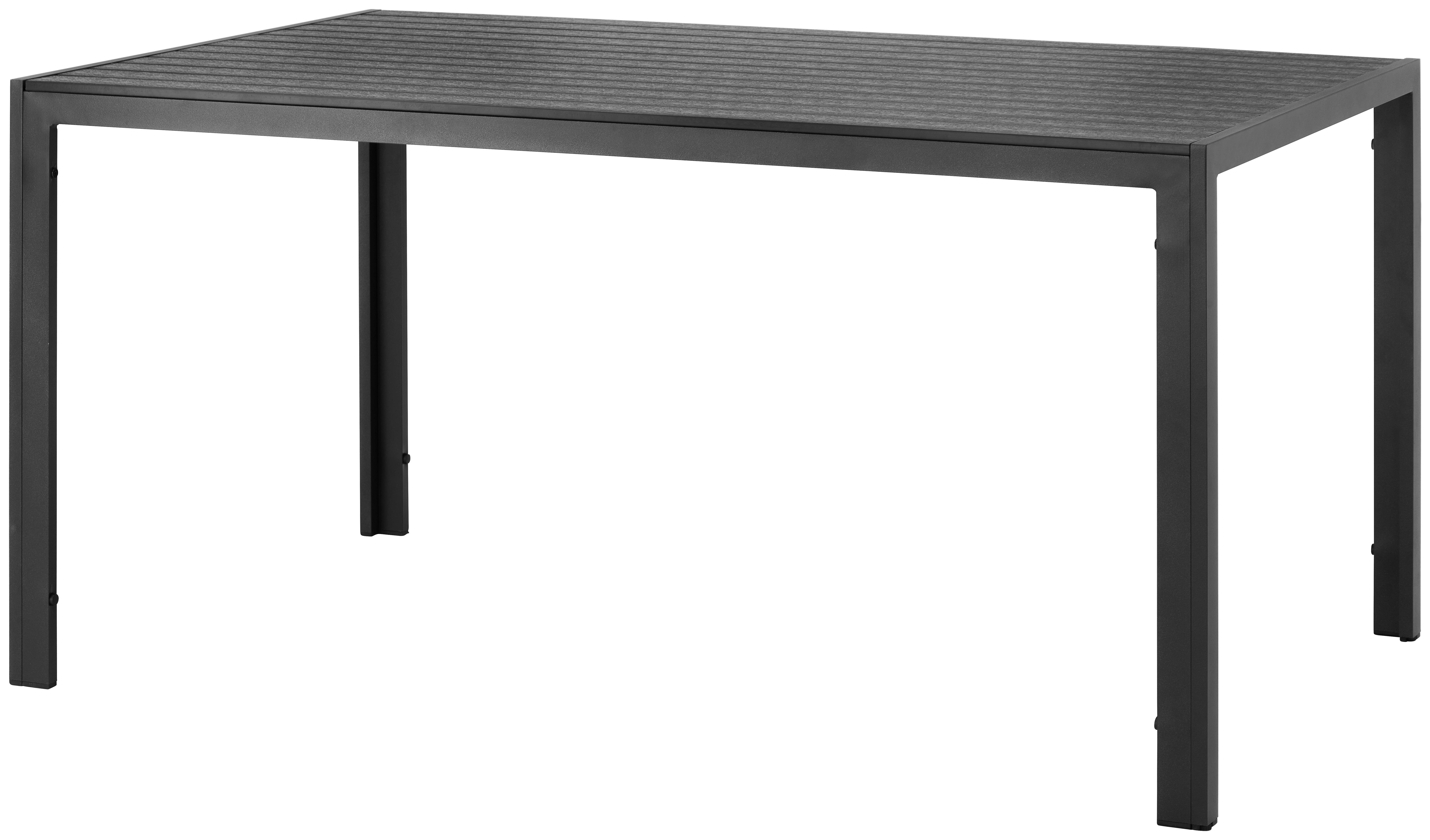 Kerti Asztal Florian 2 - fekete, Modern, műanyag/fém (150/74/90cm) - Modern Living