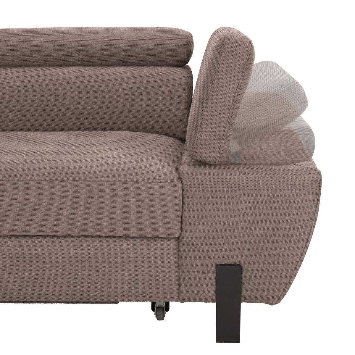 Ecksofa Molina Mini Taupe - Taupe/Schwarz, MODERN, Textil/Metall (189/277cm) - Mömax