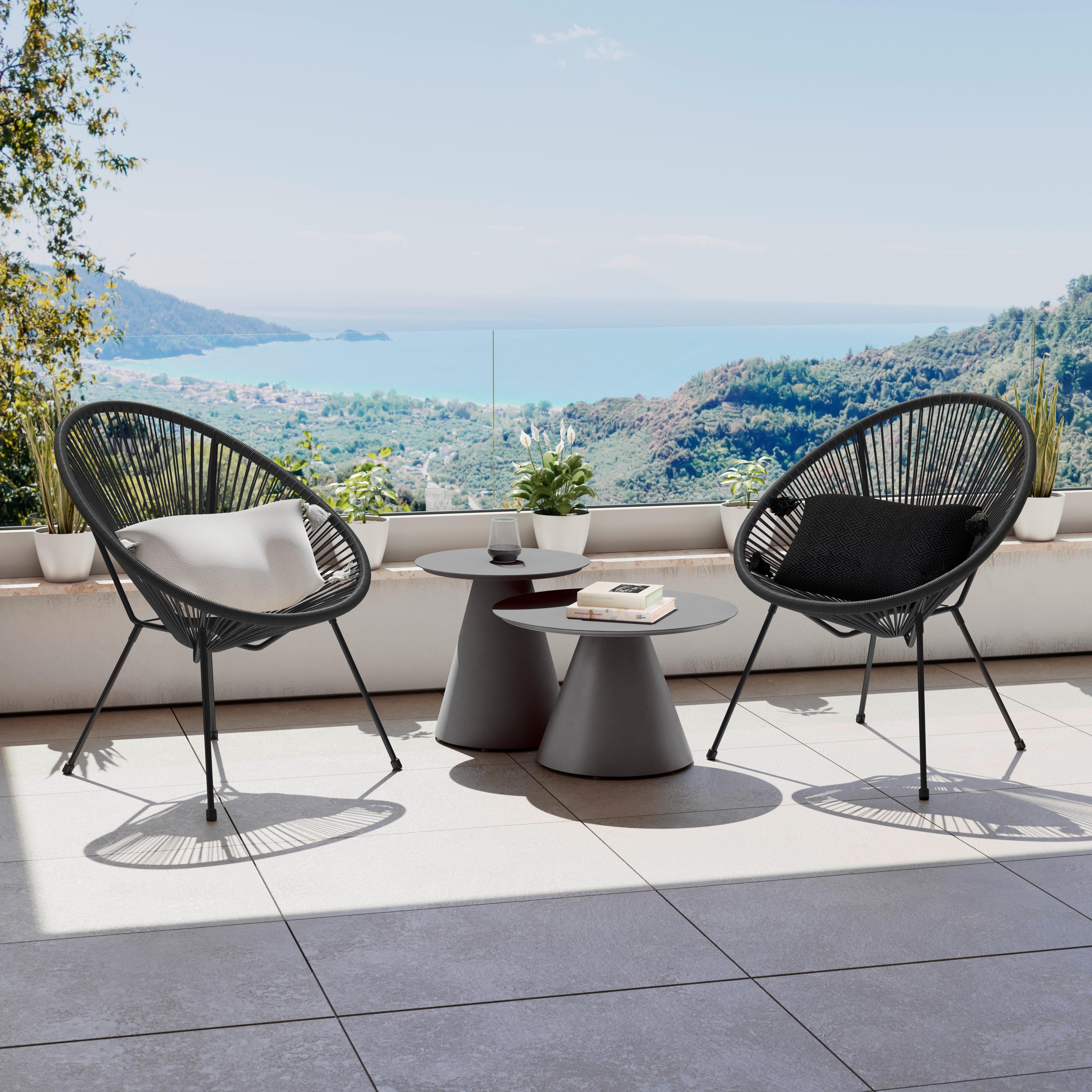 Garten-Relaxsessel Uno 1 Schwarz - Schwarz, Basics, Kunststoff/Metall (71/89/76cm) - Mömax