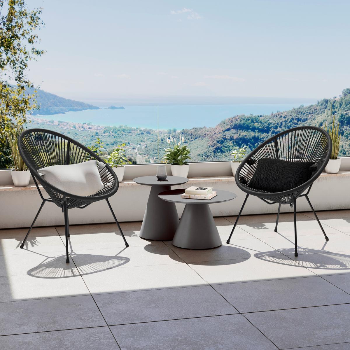 Garten-Relaxsessel Uno 1 Schwarz - Schwarz, Basics, Kunststoff/Metall (71/89/76cm) - Mömax