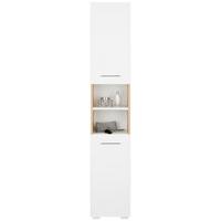 Armoire haute in Weiss - Weiss/Eichefarben, Modern, Holzwerkstoff/Kunststoff (33/186/31cm) - Mömax