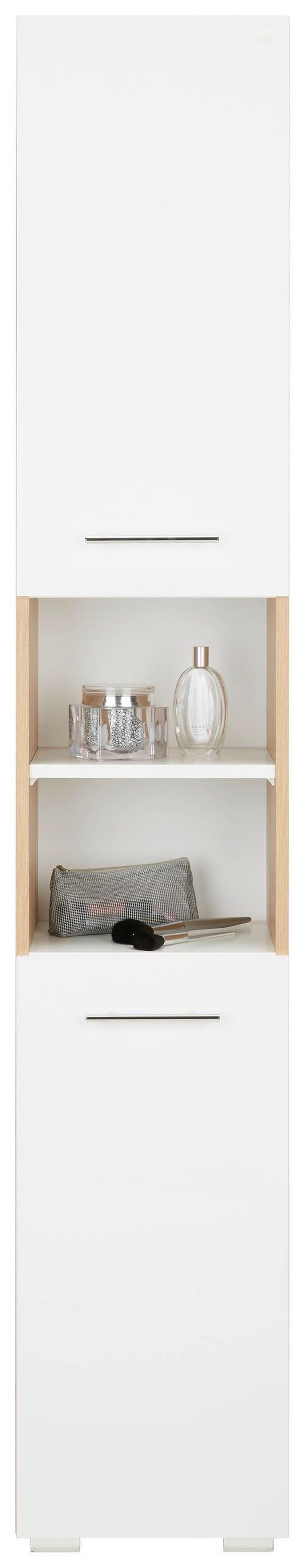 Armoire haute in Weiss - Weiss/Eichefarben, Modern, Holzwerkstoff/Kunststoff (33/186/31cm) - Mömax