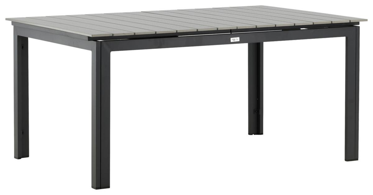 Gartentisch Levels ca. 160x100x75 cm Grau/Schwarz - Schwarz/Grau, KONVENTIONELL, Metall (160/100/75cm) - Gardenson