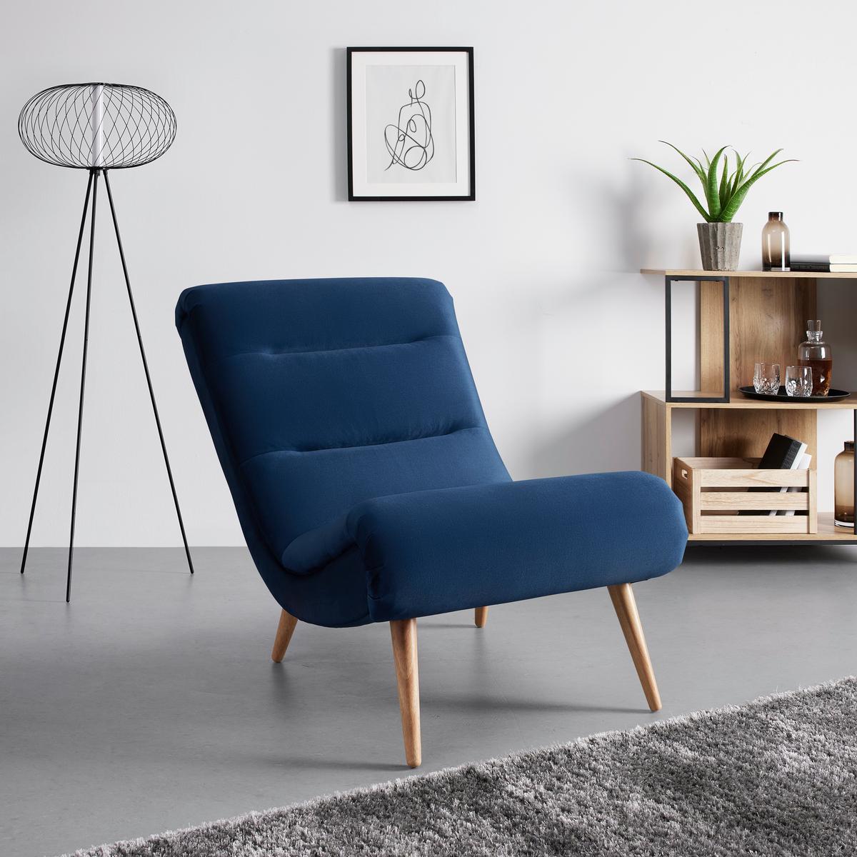 Relax Fotel Kék Jan - kék, Modern, textil/fa (74/102/90cm) - Bessagi Home