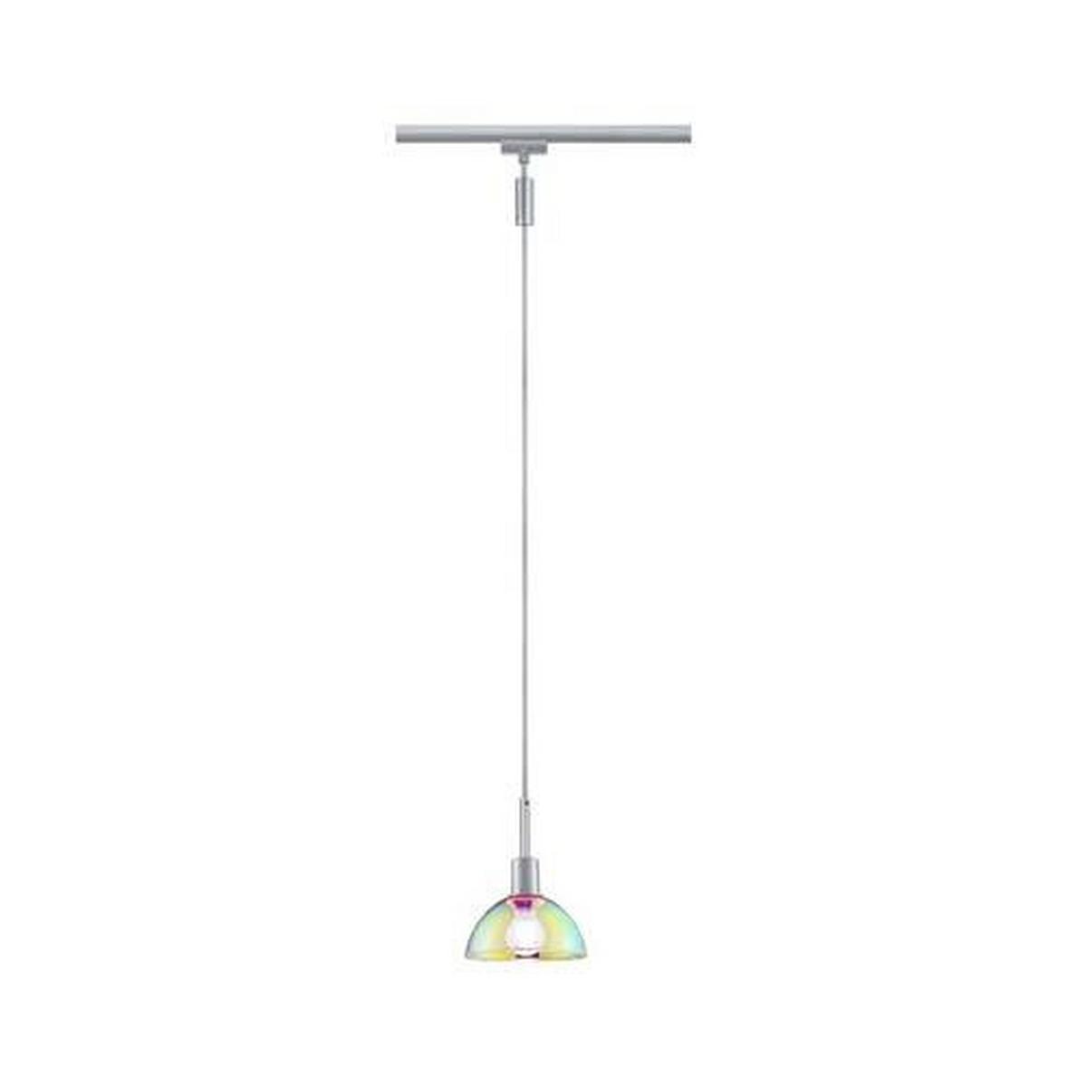 Schienensystem-Hängeleuchte Pendulum Sarrasani max. 20 W - Chromfarben/Multicolor, Basics, Glas/Metall (14/140cm) - Paulmann