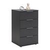 SÄNGBORD CUATRO - silver/antracit, Klassisk, trämaterial/plast (46/79/42cm) - Modern Living