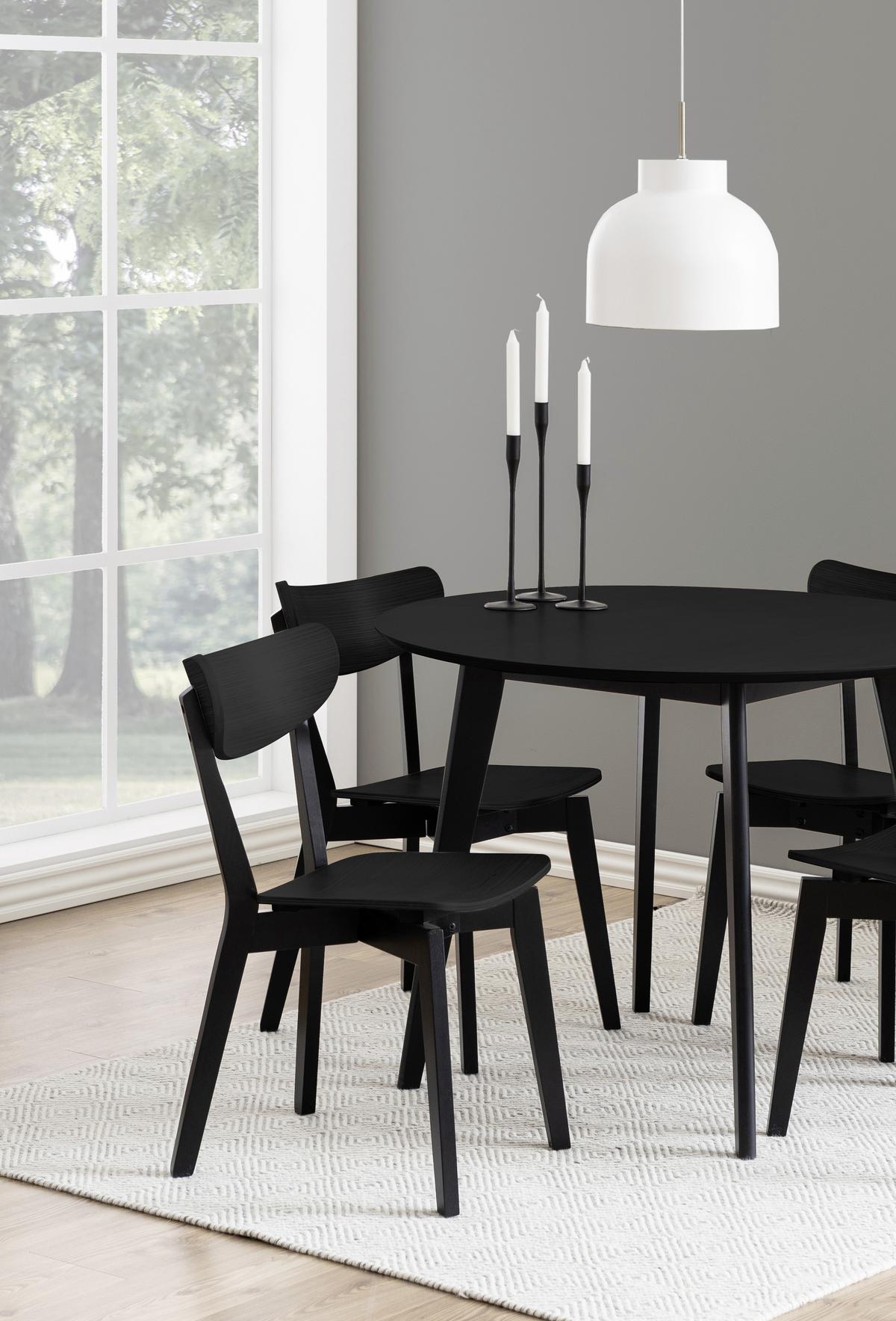 Étkezőasztal Roxby - fekete, Modern, fa (105/105/76cm) - MID.YOU