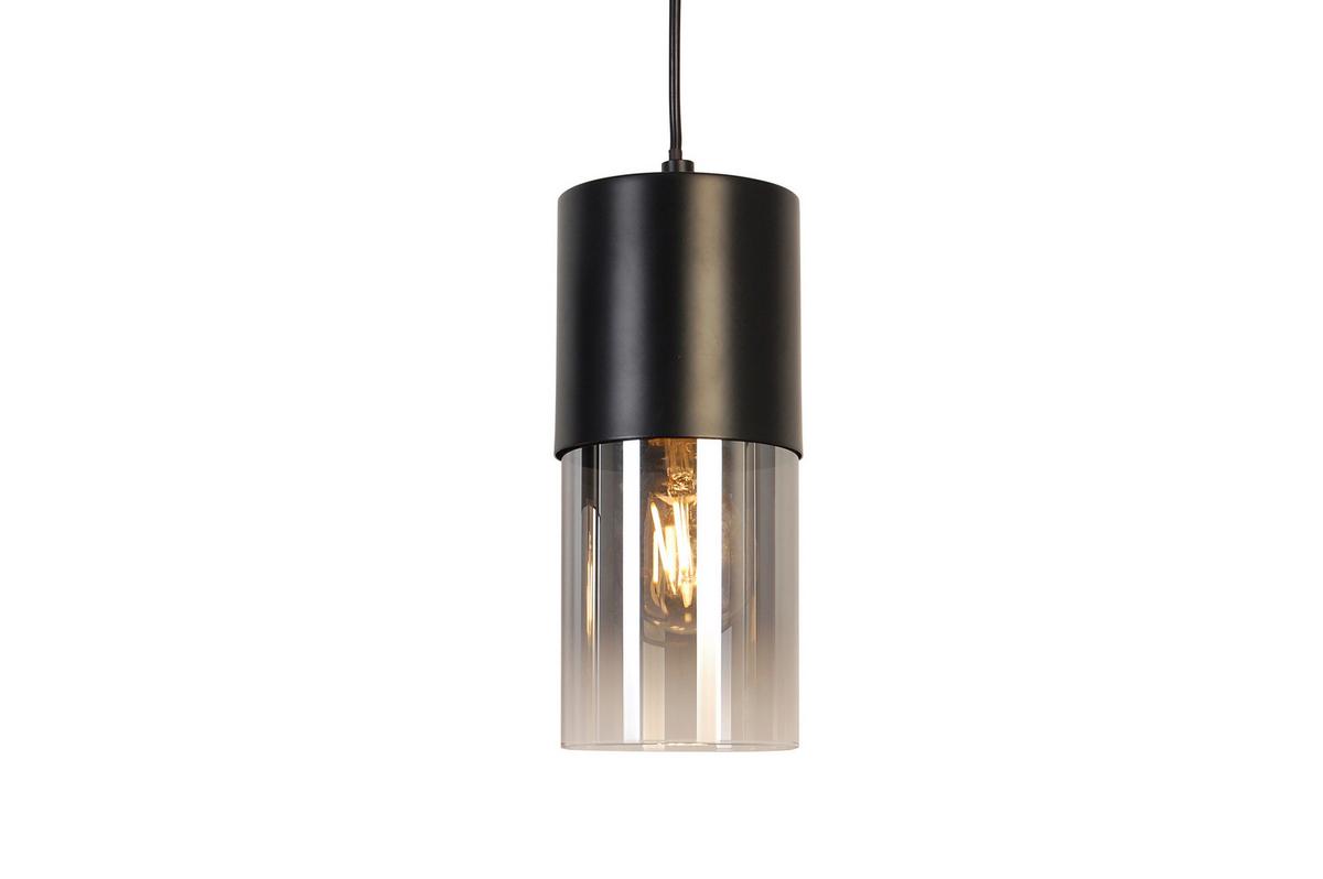 Hängeleuchte Monaco Graubraun max. 160 Watt - Graubraun, Trend, Glas/Metall (80,5/10/150cm) - Novel