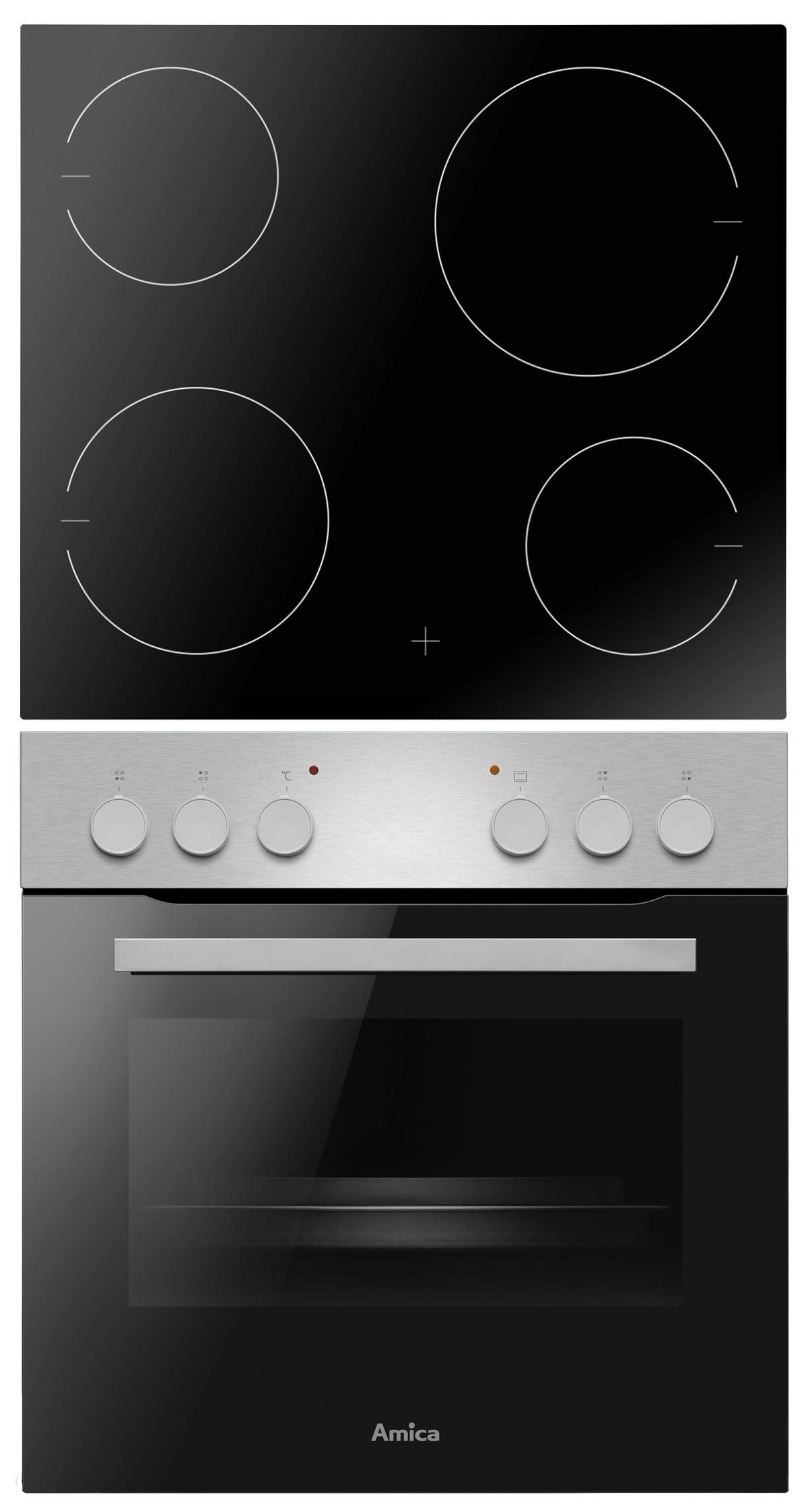 Sütő+főzőlap Szett Amica Bkvc4010 - fekete, műanyag/fém (60cm) - Amica