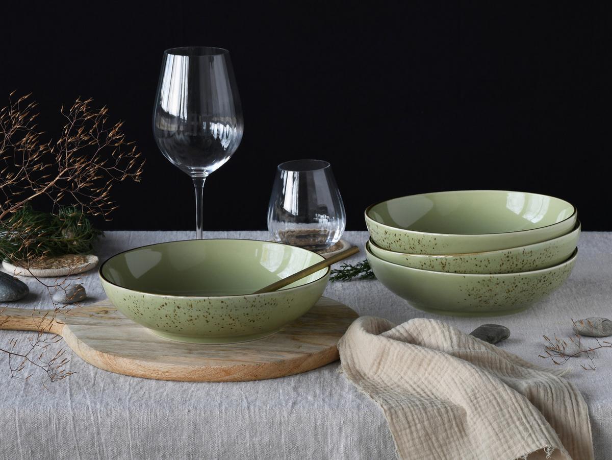 Set Posod Green, 4-Delni - zelena, Design, keramika (22,5cm) - Creatable