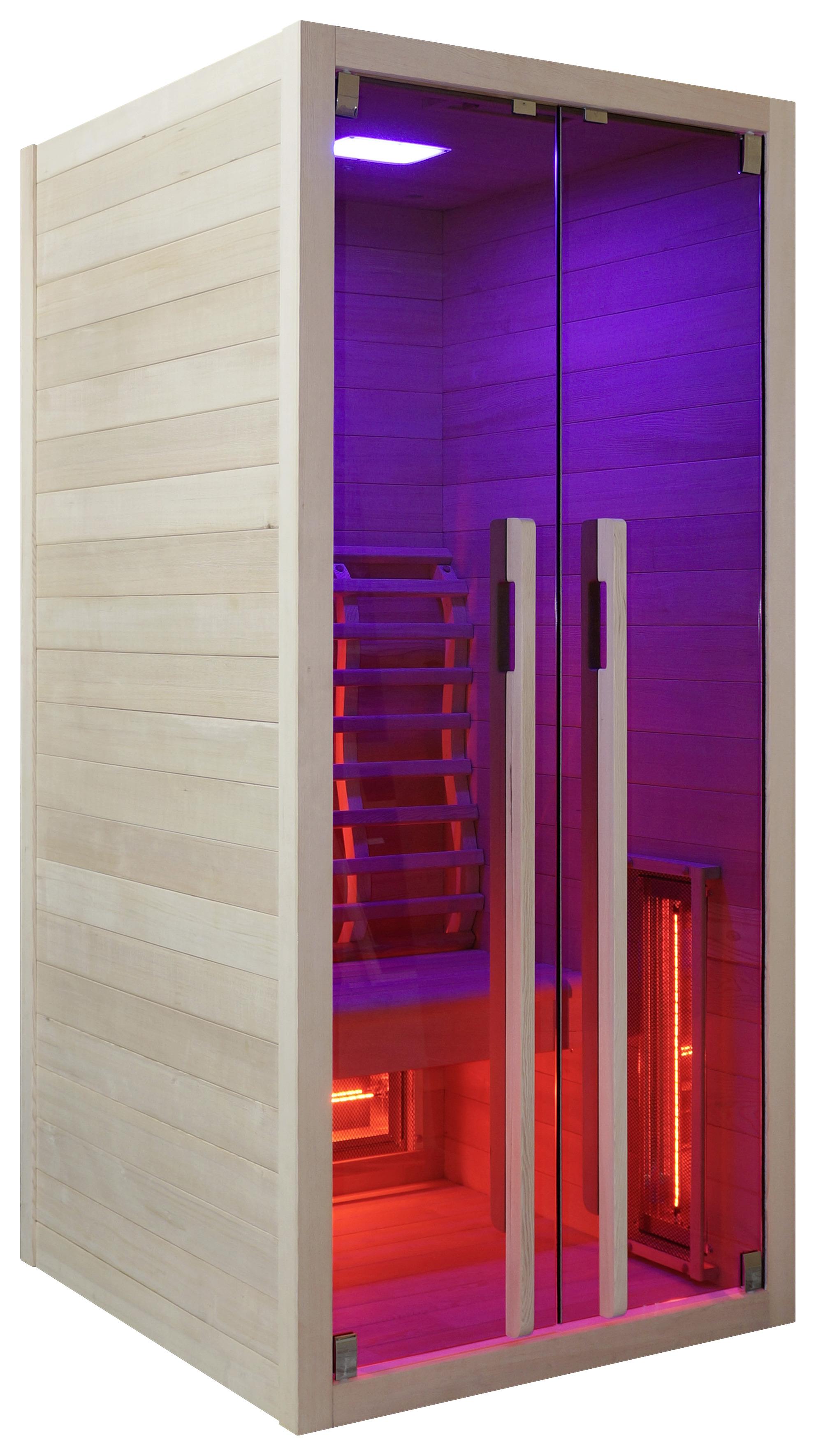 Infrarotkabine Ruby ca. 90,5x195x100cm - Naturfarben, Basics, Holz (90,5/195/100cm) - Sanotechnik