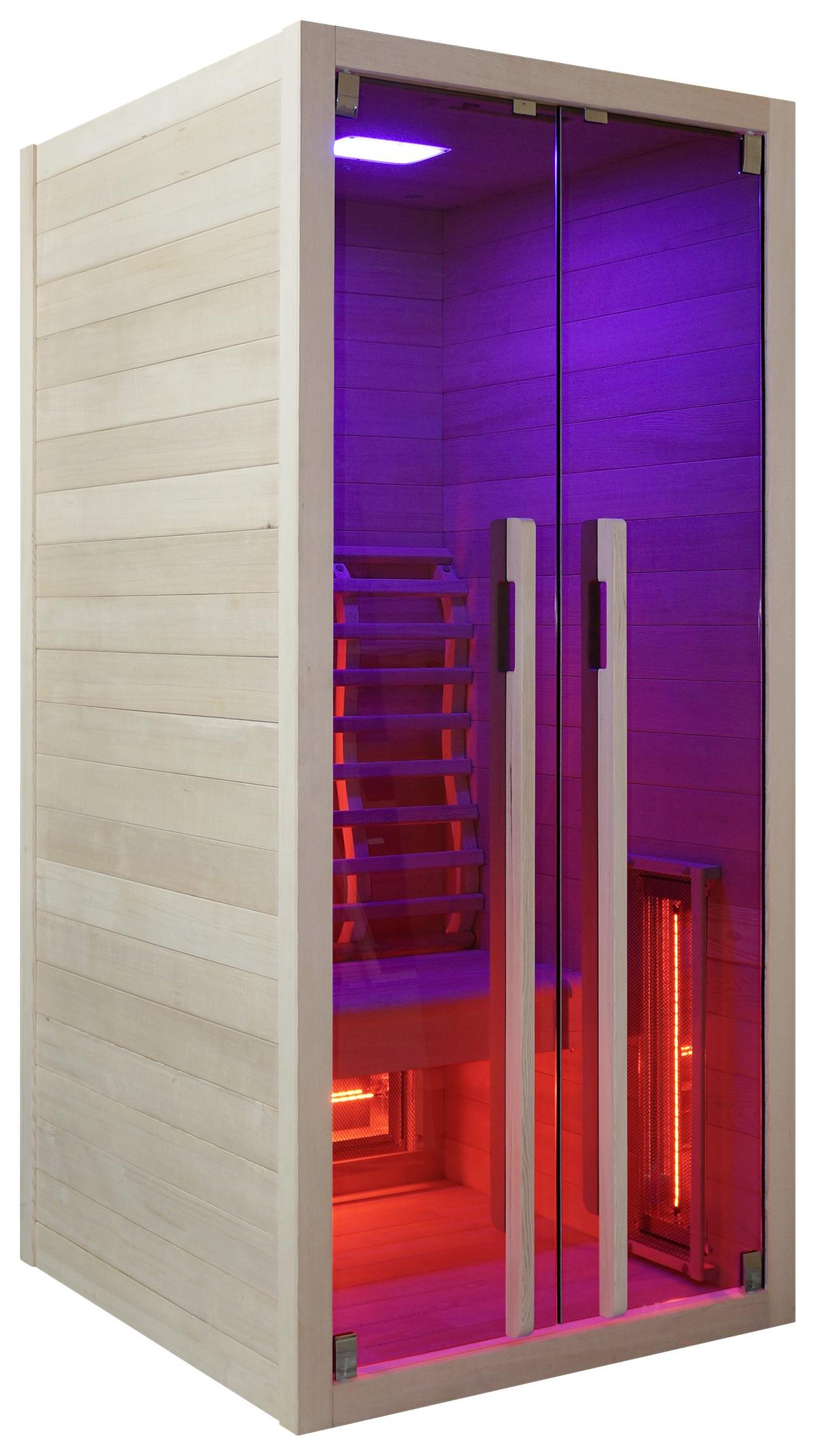 Infrarotkabine Ruby ca. 90,5x195x100cm - Naturfarben, Basics, Holz (90,5/195/100cm) - Sanotechnik