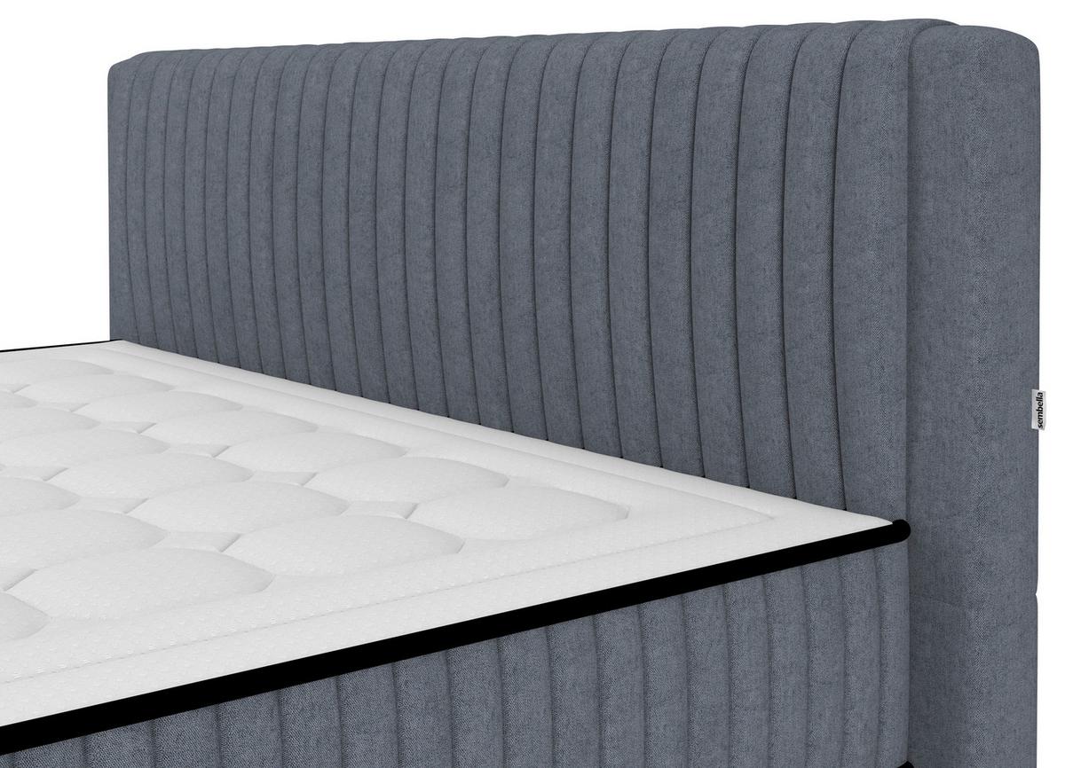 Bett Elena Blau ca. 160x200cm - Blau, KONVENTIONELL, Holz/Holzwerkstoff (160/200cm) - Sembella