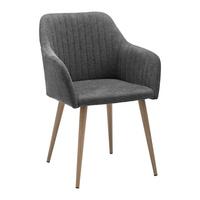KRZESŁO Z PODŁOKIETNIKAMI NICOLA - kolor naturalny/ciemnoszary, Modern, metal/drewno (58/82,5/62cm) - Bessagi Home